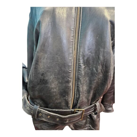 Express Vintage 80's black Leather Jacket Womens Size Small - Picture 4 of 13